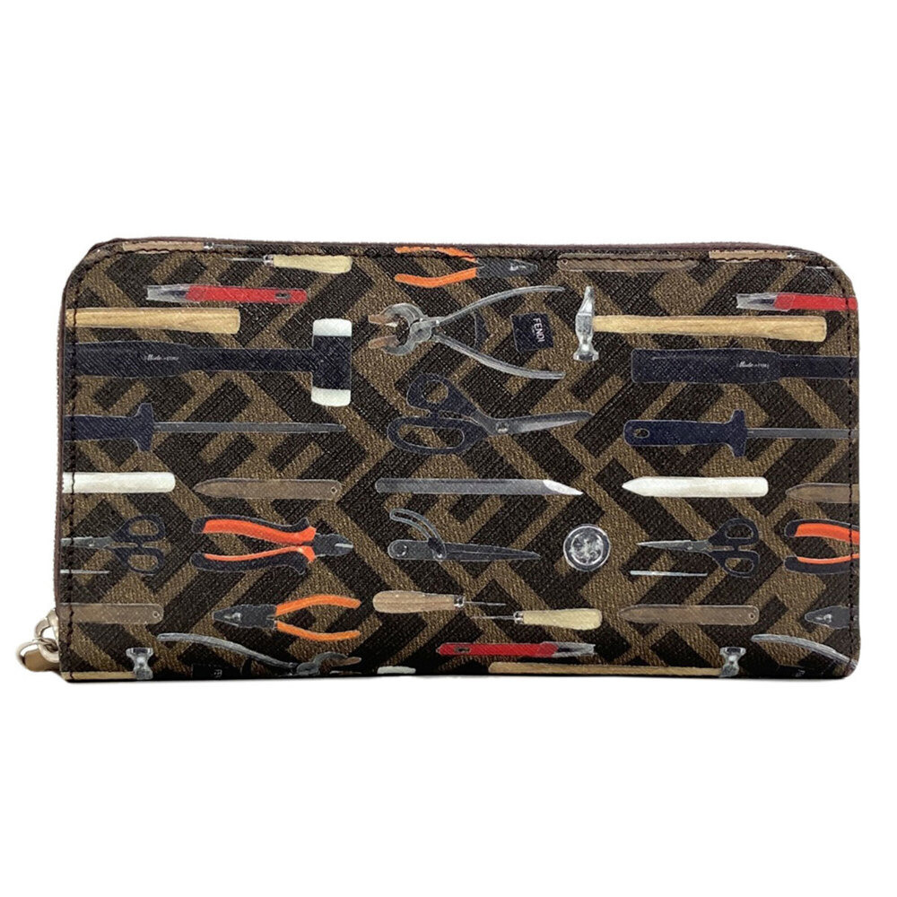 Fendi Zucca pattern long wallet, leather, women's FENDI